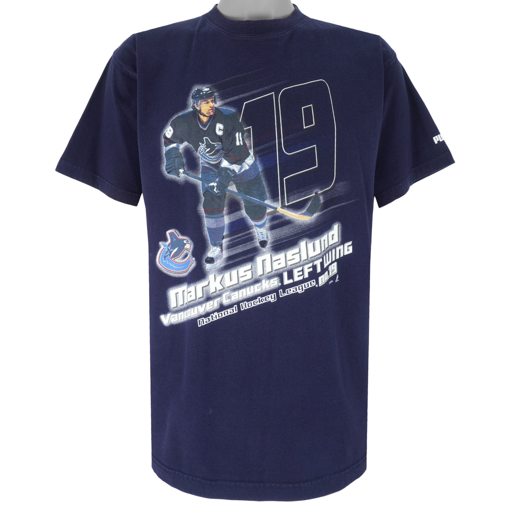 Puma - Vancouver Canucks Markus Naslund T-Shirt 2000s Large Vintage Retro Hockey