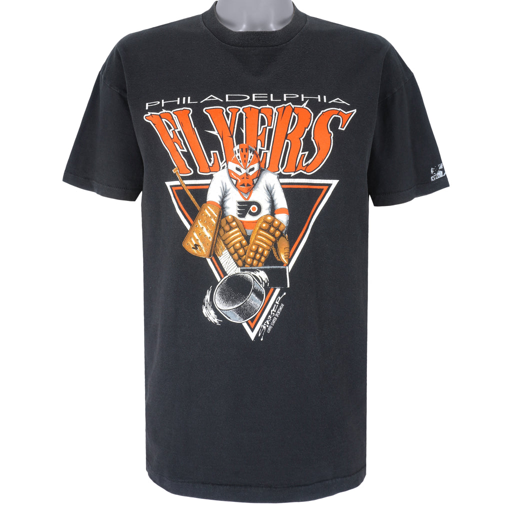 Starter - Black Philadelphia Flyers T-Shirt 1990 X-Large Vintage Retro Hockey