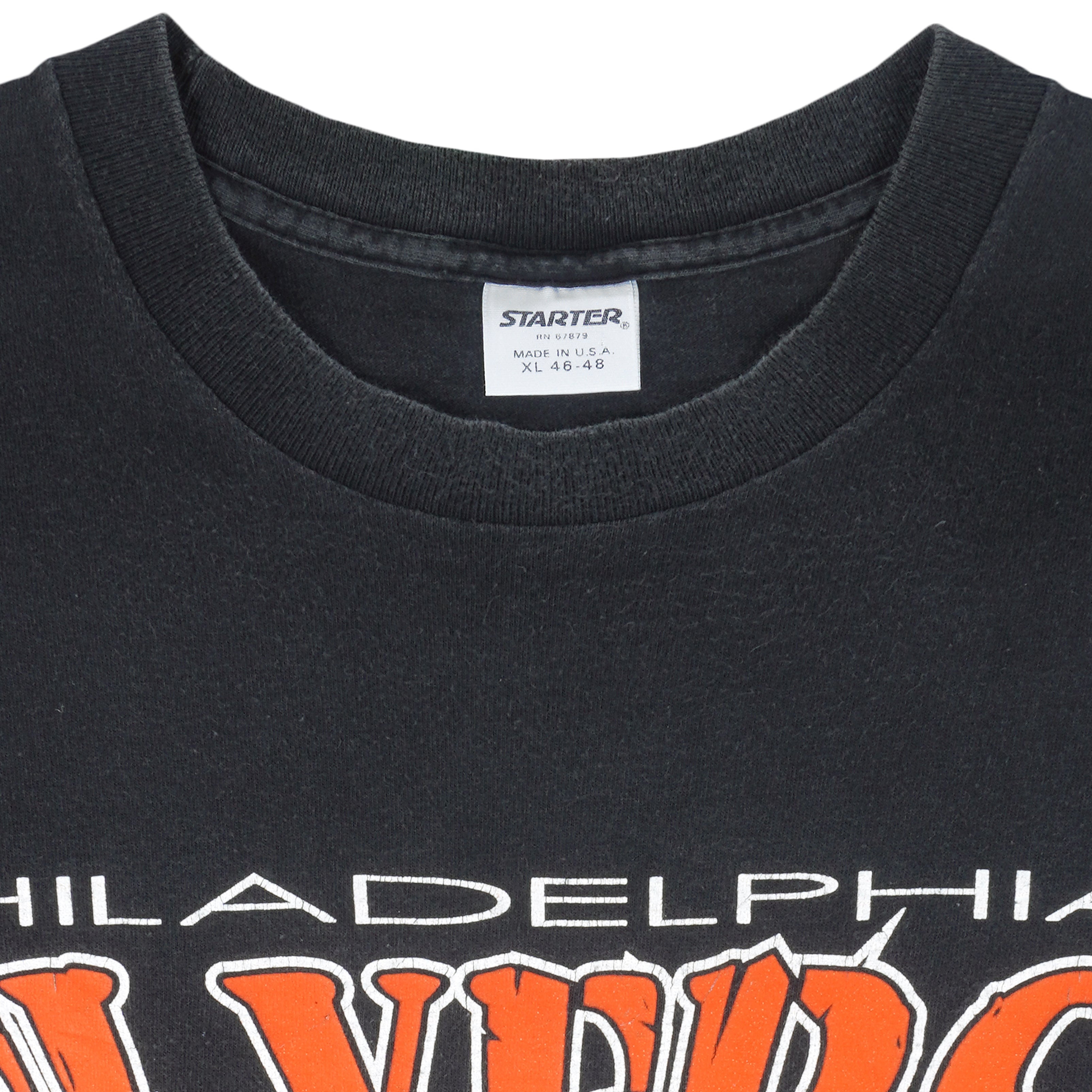 Starter - Black Philadelphia Flyers T-Shirt 1990 X-Large Vintage Retro Hockey