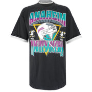 NHL (Softwear) - Anaheim Mighty Ducks Big Logo T-Shirt 1993 Large Vintage Retro Hockey