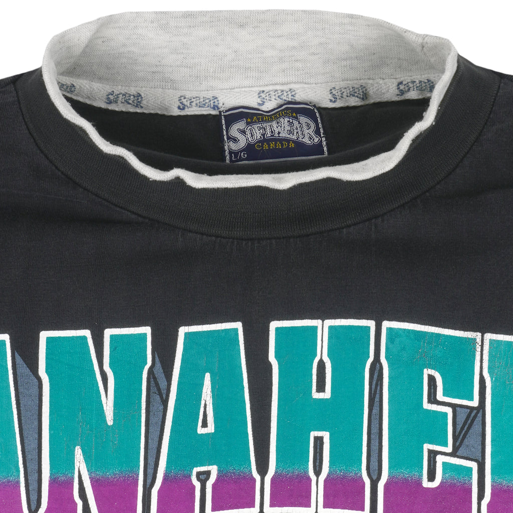 NHL (Softwear) - Anaheim Mighty Ducks Big Logo T-Shirt 1993 Large Vintage Retro Hockey