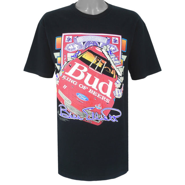 Vintage NASCAR (Cal CRU) - Bill Elliott Budweiser T-Shirt 1990s 