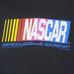NASCAR (Hanes) - Black Motorsport Racing T-Shirt 1990s Large Vintage Retro