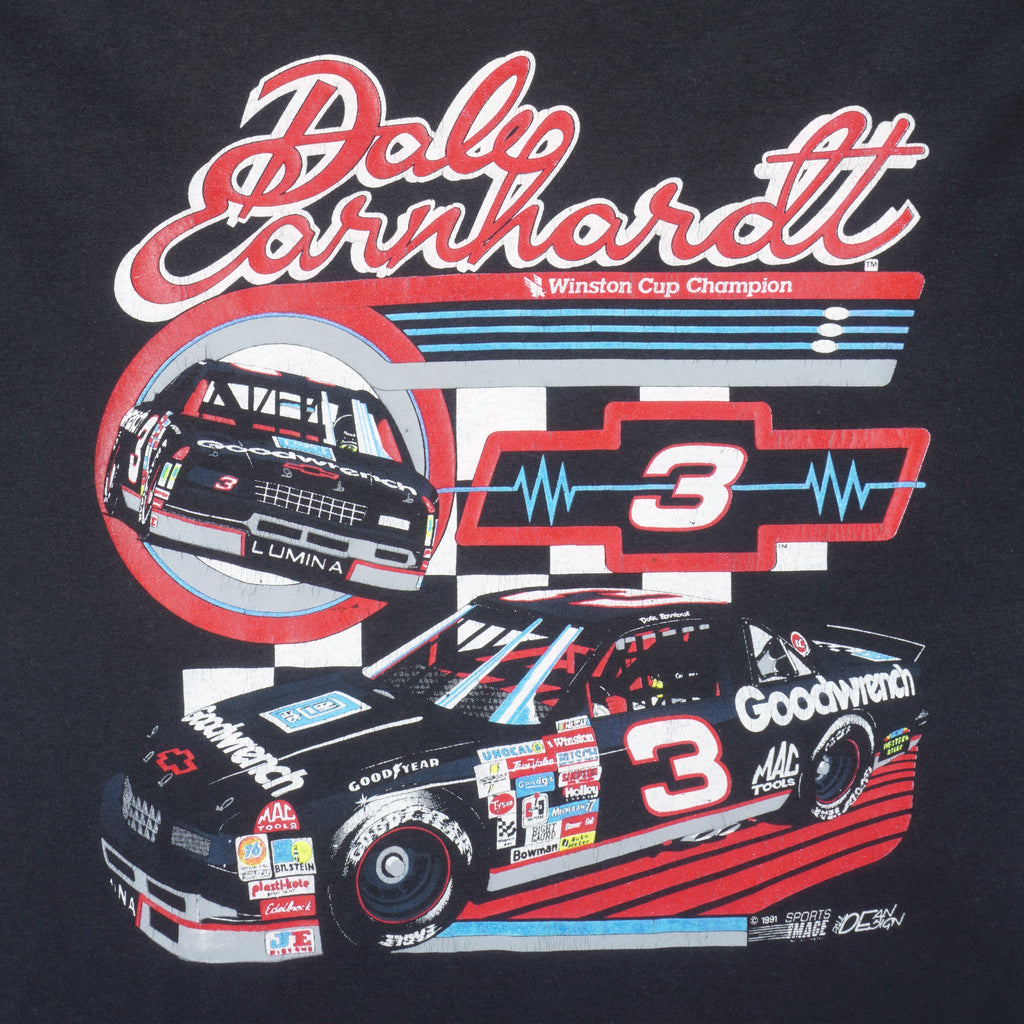 NASCAR (Delta) - Dale Earnhardt Winston Cup Champions T-Shirt 1991 X-Large Vintage Retro