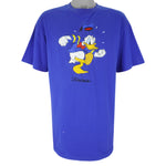 Disney (Mickey Inc) - Donald Duck Embroidered T-Shirt 1990s X-Large