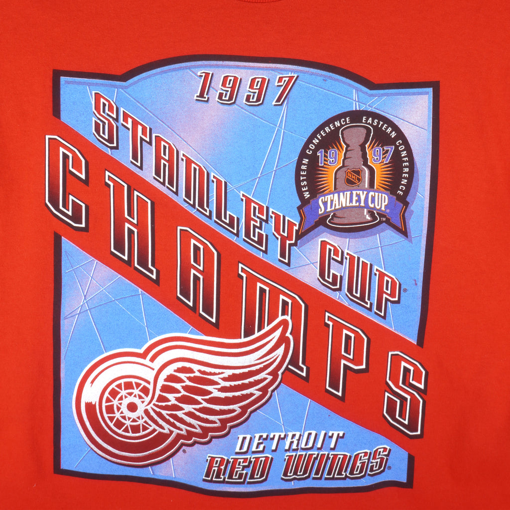NHL (Pro Player) - Detroit Red Wings Championship T-Shirt 1997 XX-Large Vintage Retro Hockey