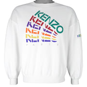 Kenzo - White Kenzo Paris Crew Neck Sweatshirt 1990s Medium Vintage Retro