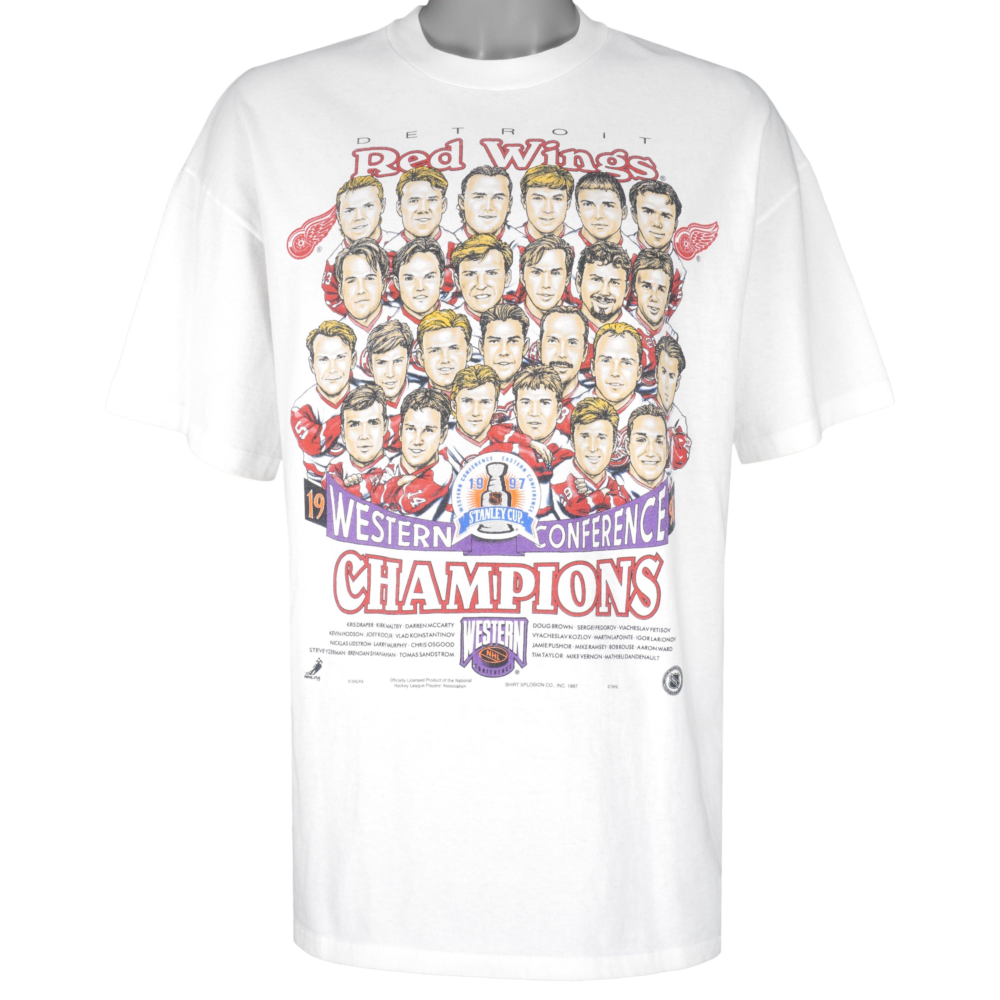 Vintage Detroit Red Wings 1997/1998 Stanley Cup Champions T-Shirt Size XXL