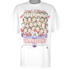 NHL (Hanes) - Red Wings Stanley Cup Champions Caricature T-Shirt 1997 X-Large Vintage Retro Hockey