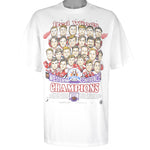 NHL (Hanes) - Red Wings Stanley Cup Champions Caricature T-Shirt 1997 X-Large Vintage Retro Hockey