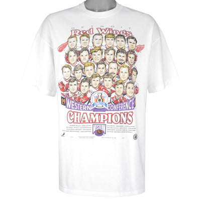 NHL (Hanes) - Red Wings Stanley Cup Champions Caricature T-Shirt 1997 X-Large