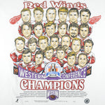 NHL (Hanes) - Red Wings Stanley Cup Champions Caricature T-Shirt 1997 X-Large Vintage Retro Hockey