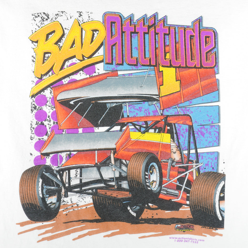 Vintage - Bad Attitude Southern Outlaw Sprinters T-Shirt 1990s X-Large Vintage Retro