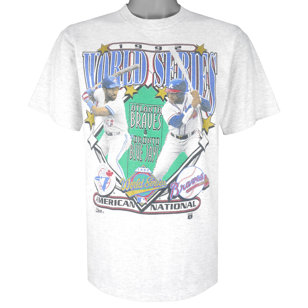 MLB - Toronto Blue Jays VS Atlanta Braves T-Shirt 1992 Large Vintage Retro Baseball