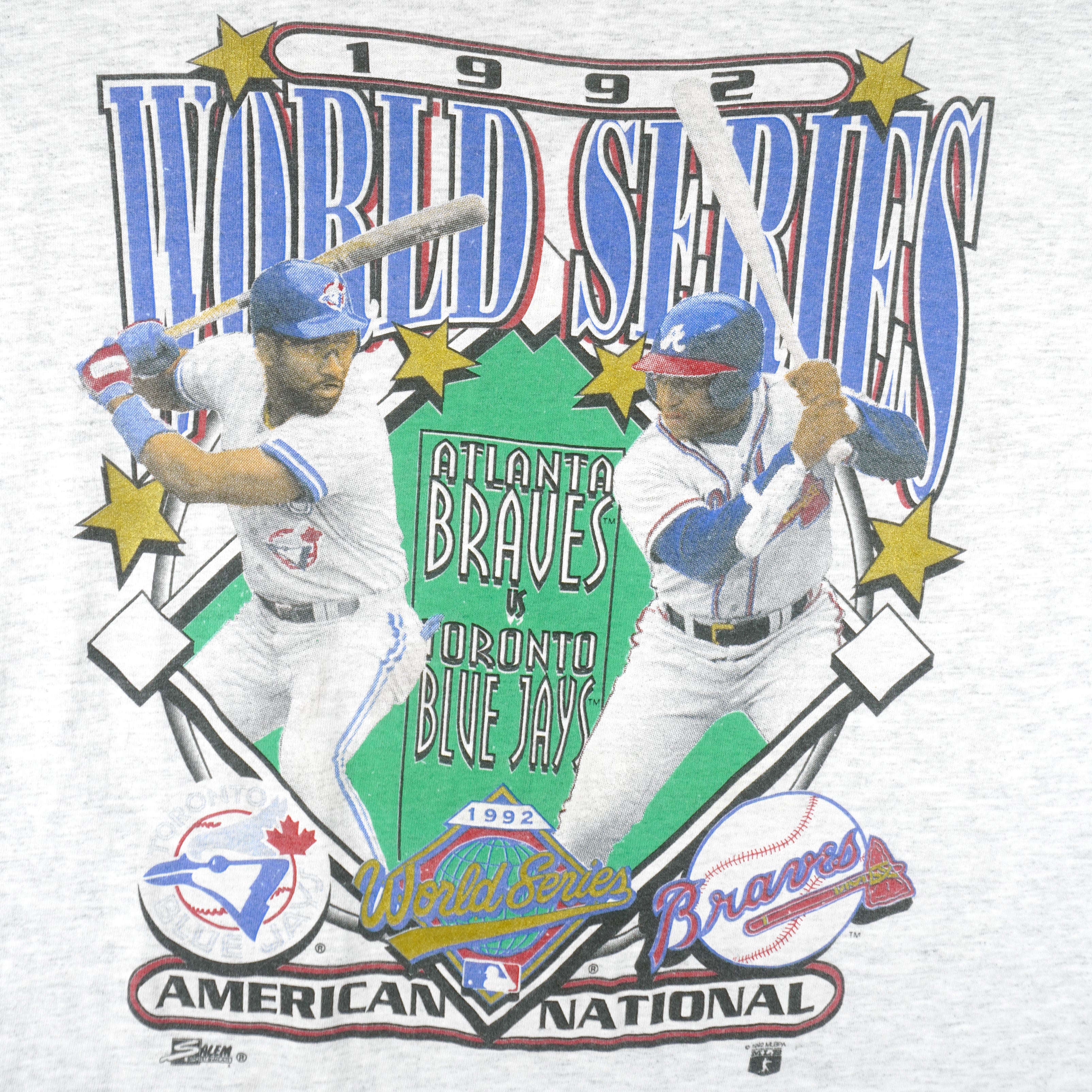 MLB - Toronto Blue Jays VS Atlanta Braves T-Shirt 1992 Large Vintage Retro Baseball