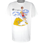 Champion - White Basketball USA T-Shirt 1990s X-Large Vintage Retro Basketball 