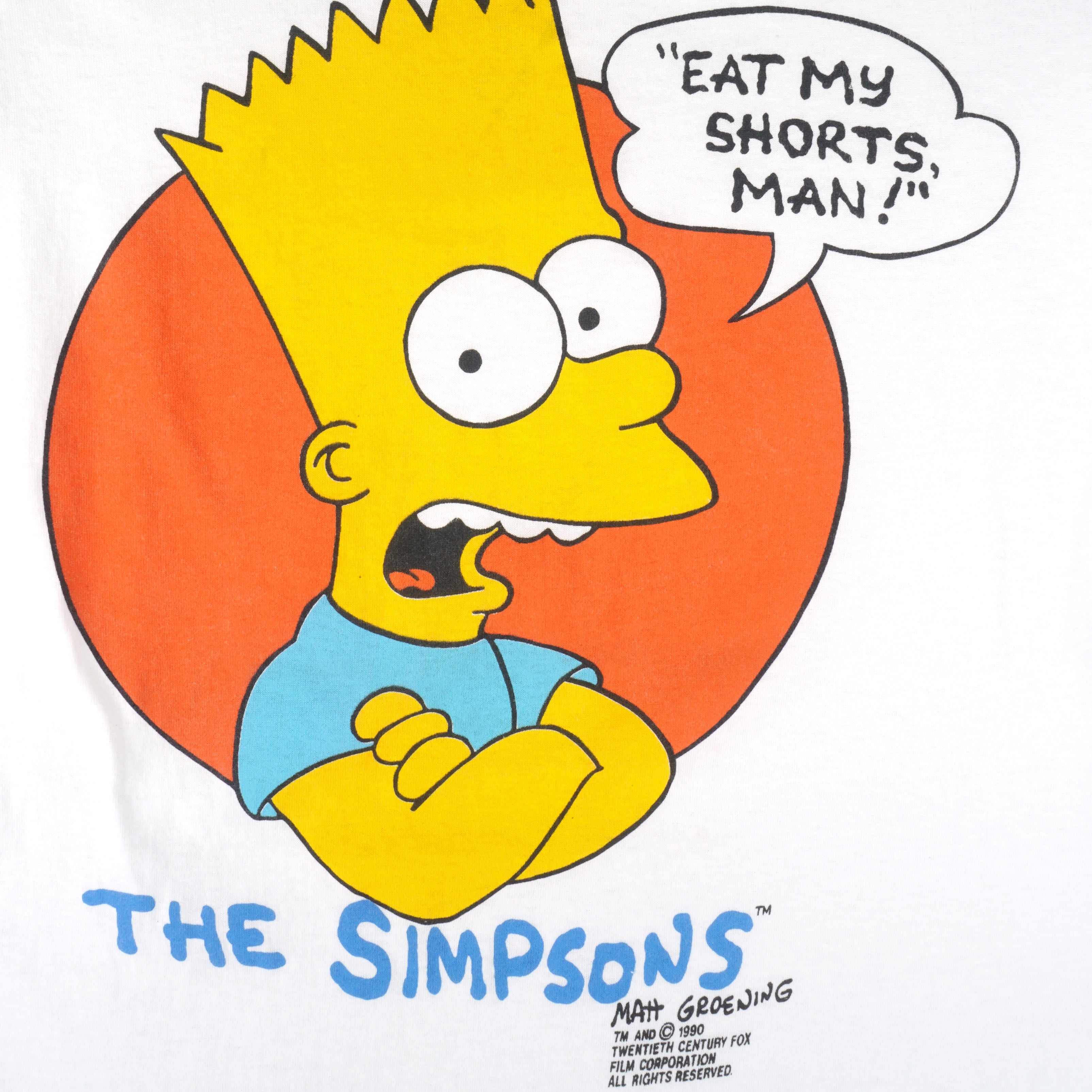 Vintage - The Simpsons Eat My Shorts Man! T-Shirt 1990 Large Vintage Retro
