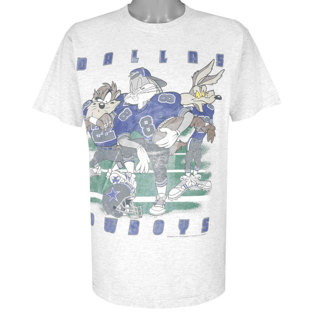 NFL (Tultex) - Cowboys VS Looney Tunes T-Shirt 1993 Large Vintage Retro Football