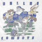 NFL (Tultex) - Cowboys VS Looney Tunes T-Shirt 1993 Large Vintage Retro Football