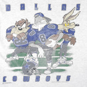 NFL (Tultex) - Cowboys VS Looney Tunes T-Shirt 1993 Large Vintage Retro Football