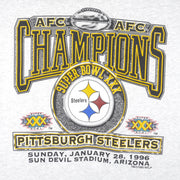 NFL (Hanes) - Pittsburgh Steelers AFC Champions T-Shirt 1995 X-Large Vintage Retro Football