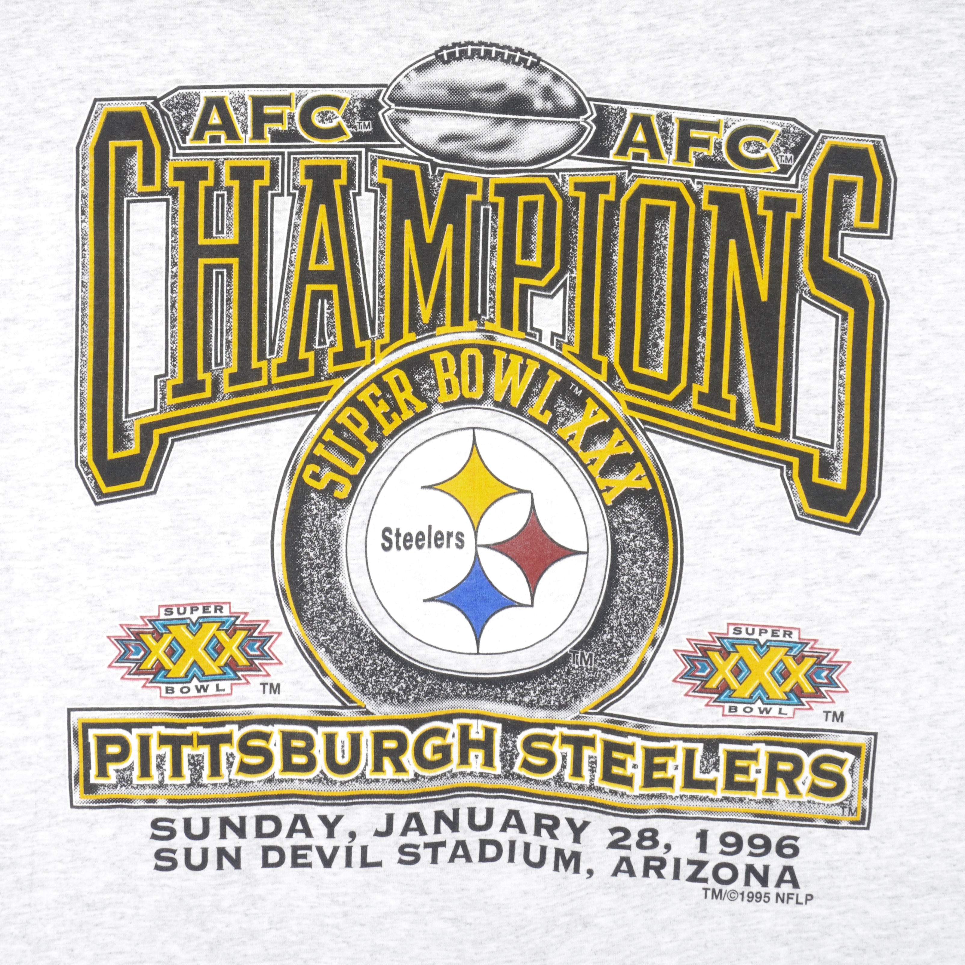 NFL (Hanes) - Pittsburgh Steelers AFC Champions T-Shirt 1995 X-Large Vintage Retro Football