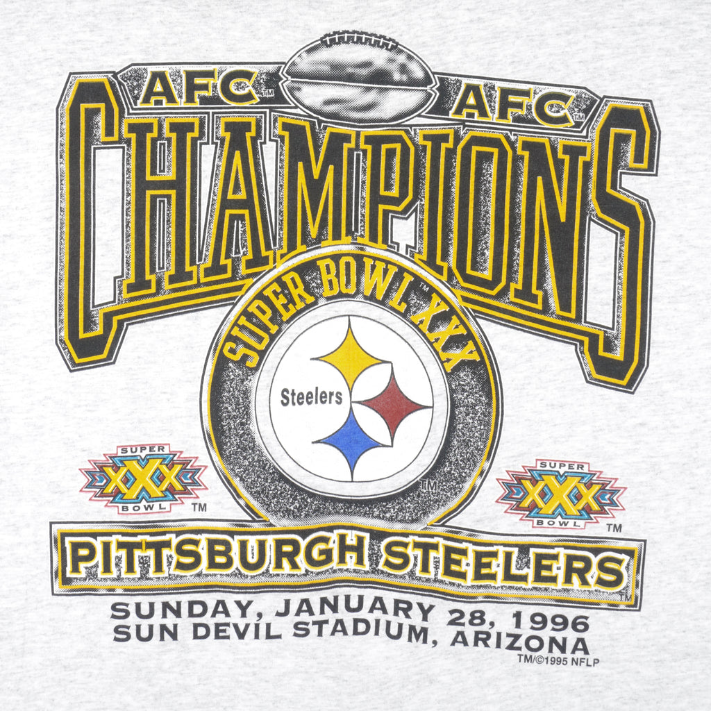 NFL (Hanes) - Pittsburgh Steelers AFC Champions T-Shirt 1995 X-Large Vintage Retro Football