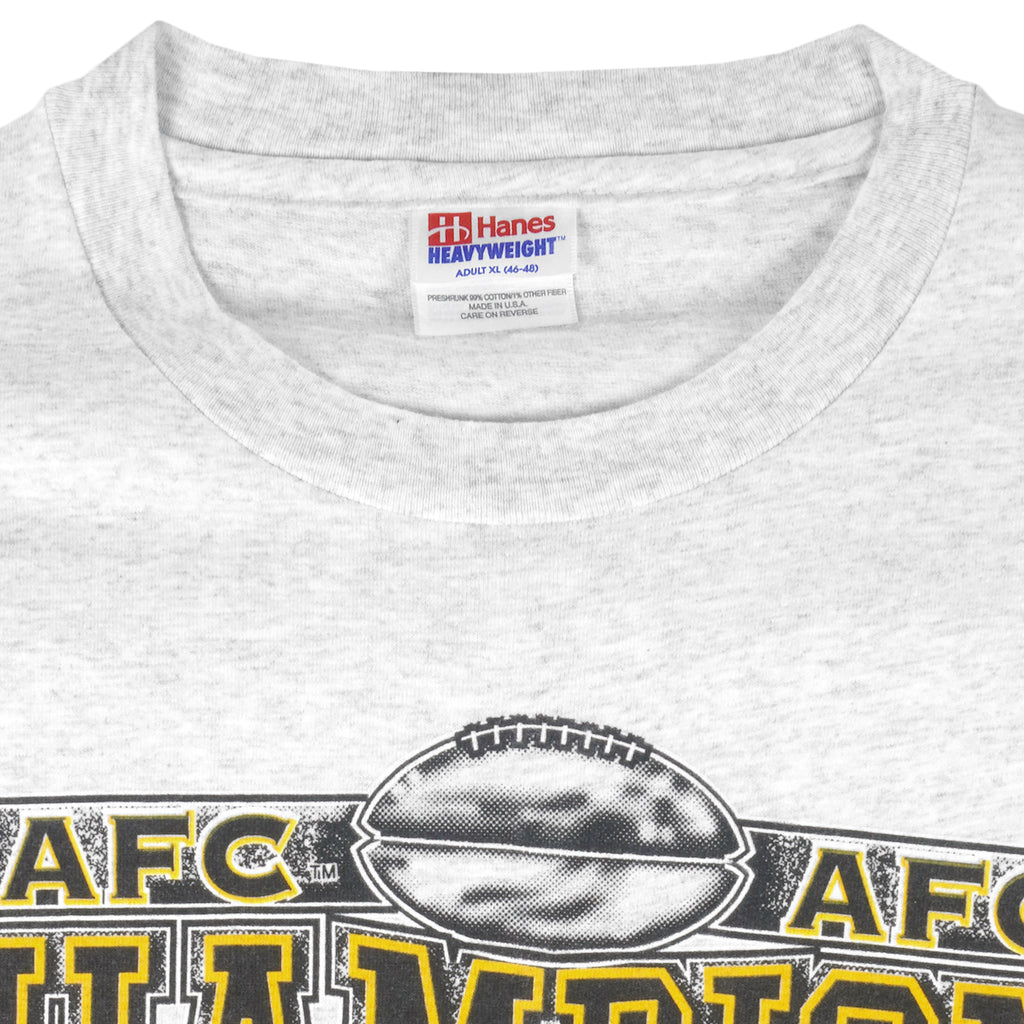 NFL (Hanes) - Pittsburgh Steelers AFC Champions T-Shirt 1995 X-Large Vintage Retro Football