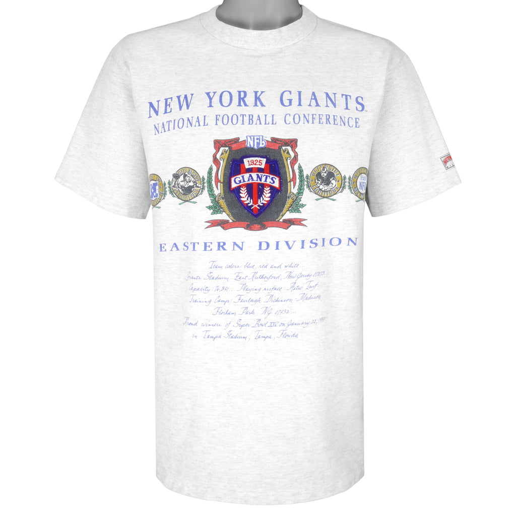 NFL (Nutmeg) - New York Giants Eastern Division T-Shirt 1990s Large Vintage Retro Football
