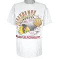NHL (Magic Johnson Ts) - Grey Chicago Blackhawks T-Shirt 1994 Large Vintage Retro Hockey