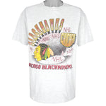 NHL (Magic Johnson T's) - Grey Chicago Blackhawks T-Shirt 1994 Large