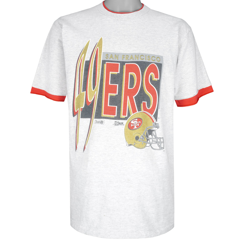 NFL (Salem) - San Francisco 49ers Big Logo T-Shirt 1990s Large Vintage Retro Hockey