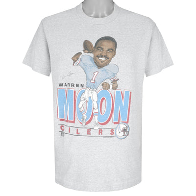 NFL (Salem) - Houston Oilers Warren Moon Caricature T-Shirt 1990s X-Large