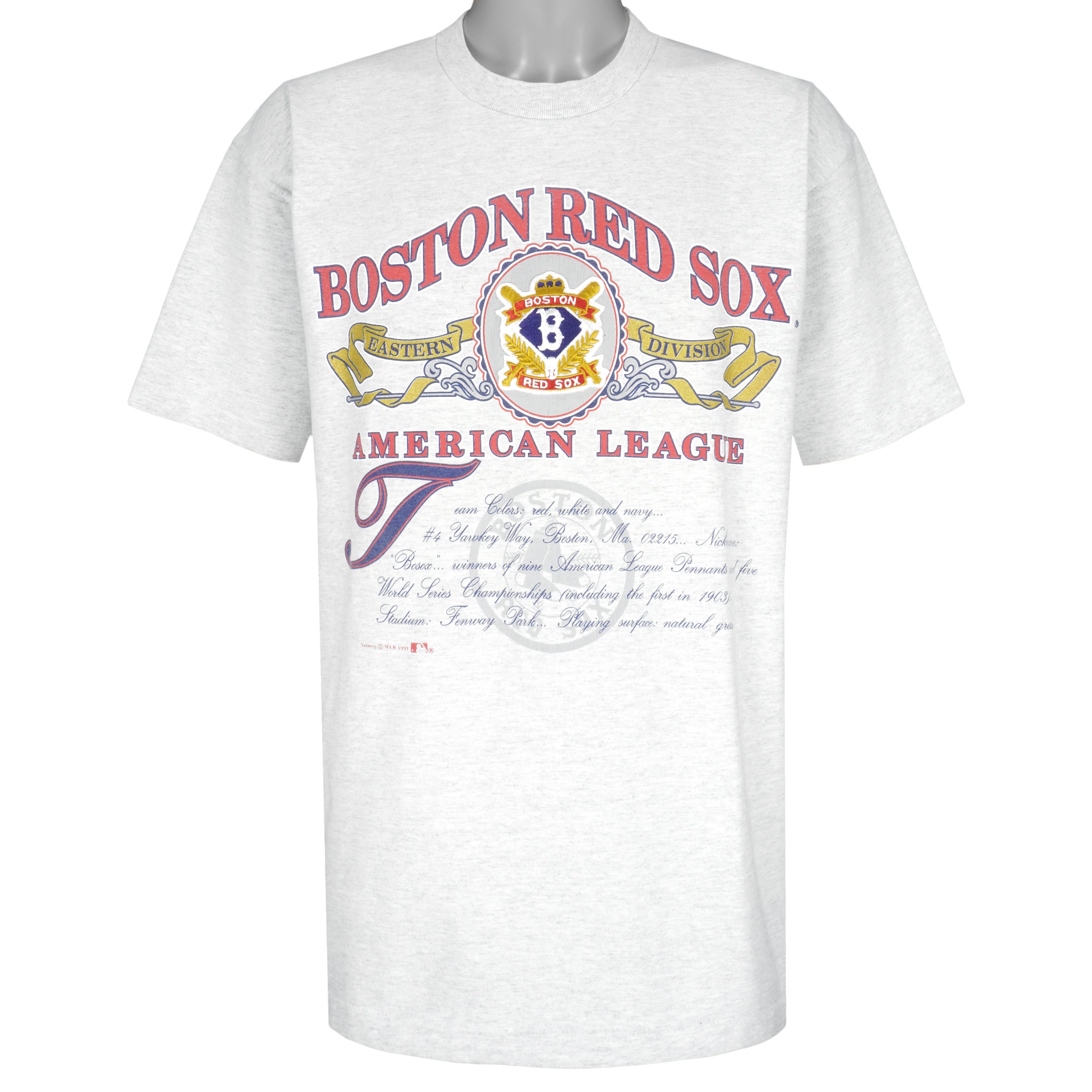 MLB (Nutmeg) - Boston Red Sox T-Shirt 1991 X-Large Vintage Retro Baseball
