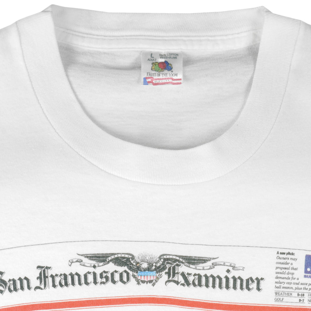 NFL (Front Page) - San Francisco 49ers T-Shirt 1990s Large Vintage Retro Football