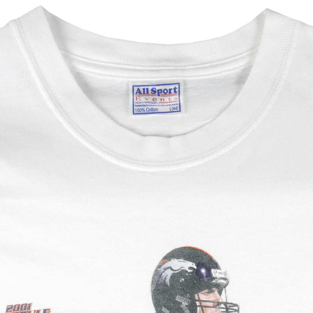 NFL (All Sport) - Denver Broncos Schedule T-Shirt 2001 Large Vintage Retro Football
