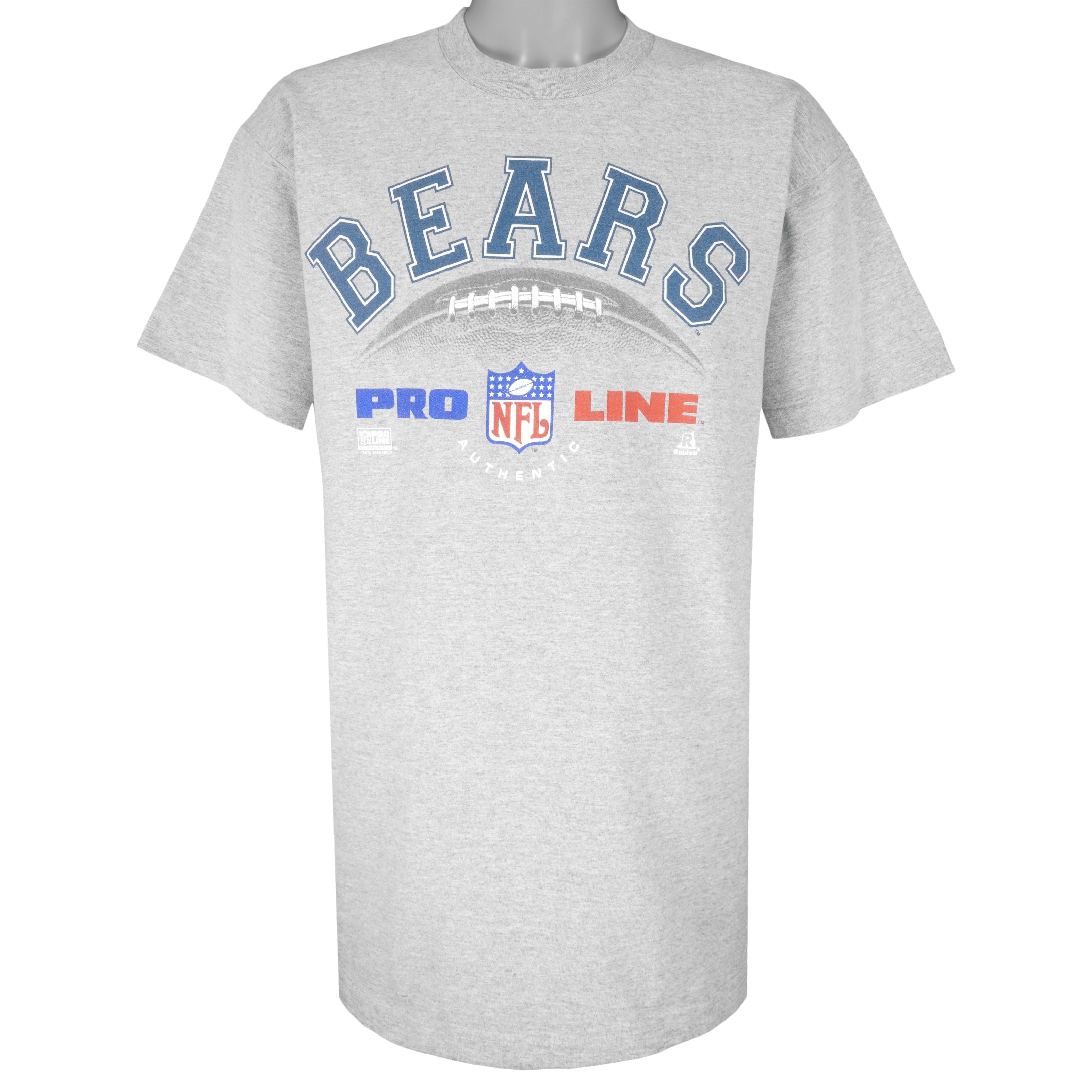 NFL (Riddell) - Grey Chicago Bears T-Shirt 1995 Large Vintage Retro Football