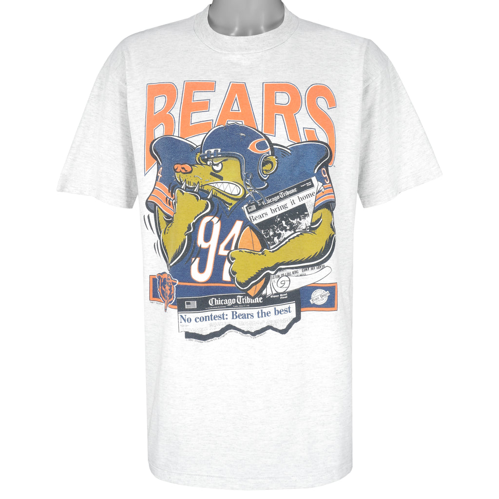 NFL (Front Pages) - Chicago Bears Chicago Tribune T-Shirt 1993 X-Large Vintage Retro Football