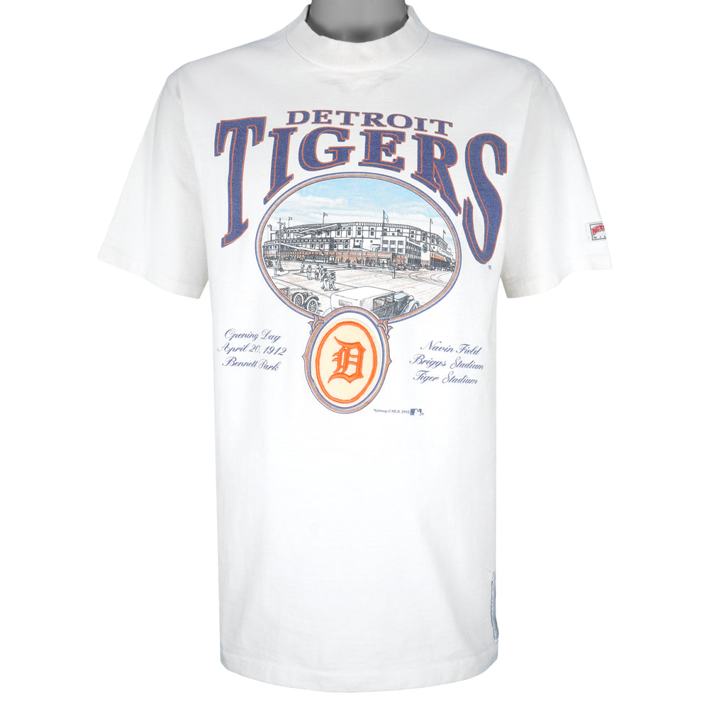MLB (Nutmeg) - Detroit Tigers Big Logo T-Shirt 1992 X-Large Vintage Retro Baseball