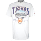 MLB (Nutmeg) - Detroit Tigers Big Logo T-Shirt 1992 X-Large Vintage Retro Baseball