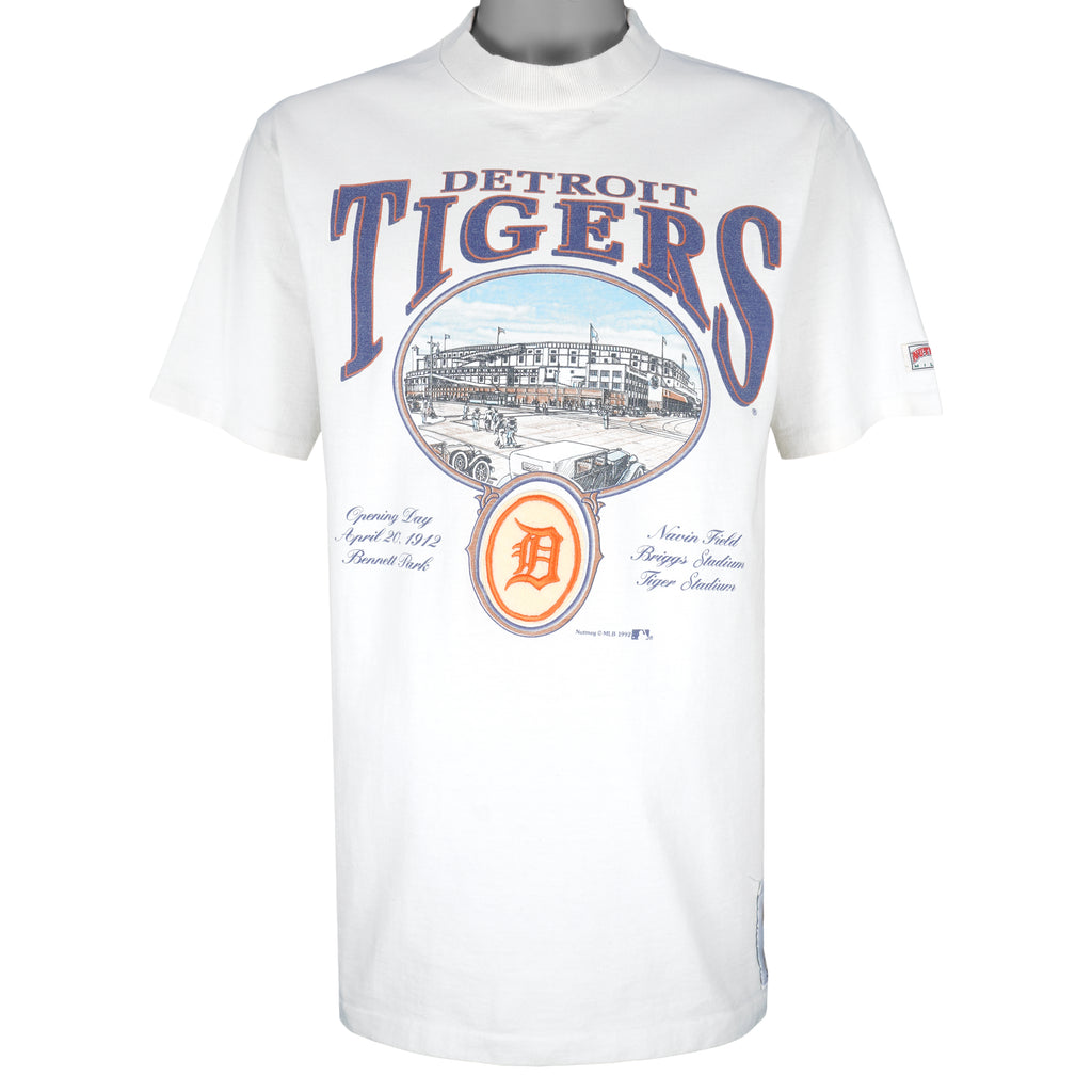 MLB (Nutmeg) - Detroit Tigers Big Logo T-Shirt 1992 X-Large Vintage Retro Baseball
