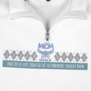 MCM - White Golf Sweatshirt 1990s Medium Vintage Retro