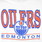 NHL (Ravens Athletic) - Edmonton Oilers Big Logo Sweatshirt 1990s X-Large Vintage Retro Baseball