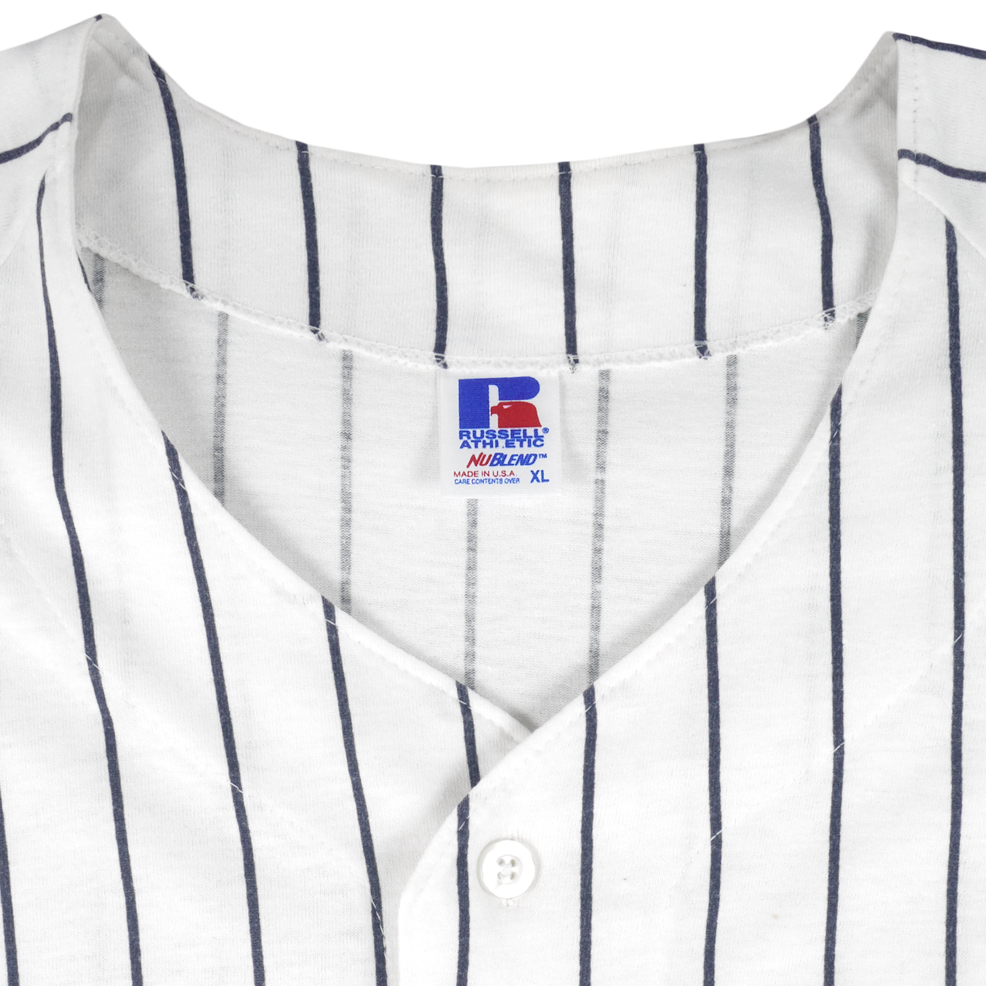 MLB (Russell Athletic) - New York Yankees Pinstripe Jersey 1990s X-Large Vintage Retro Baseball