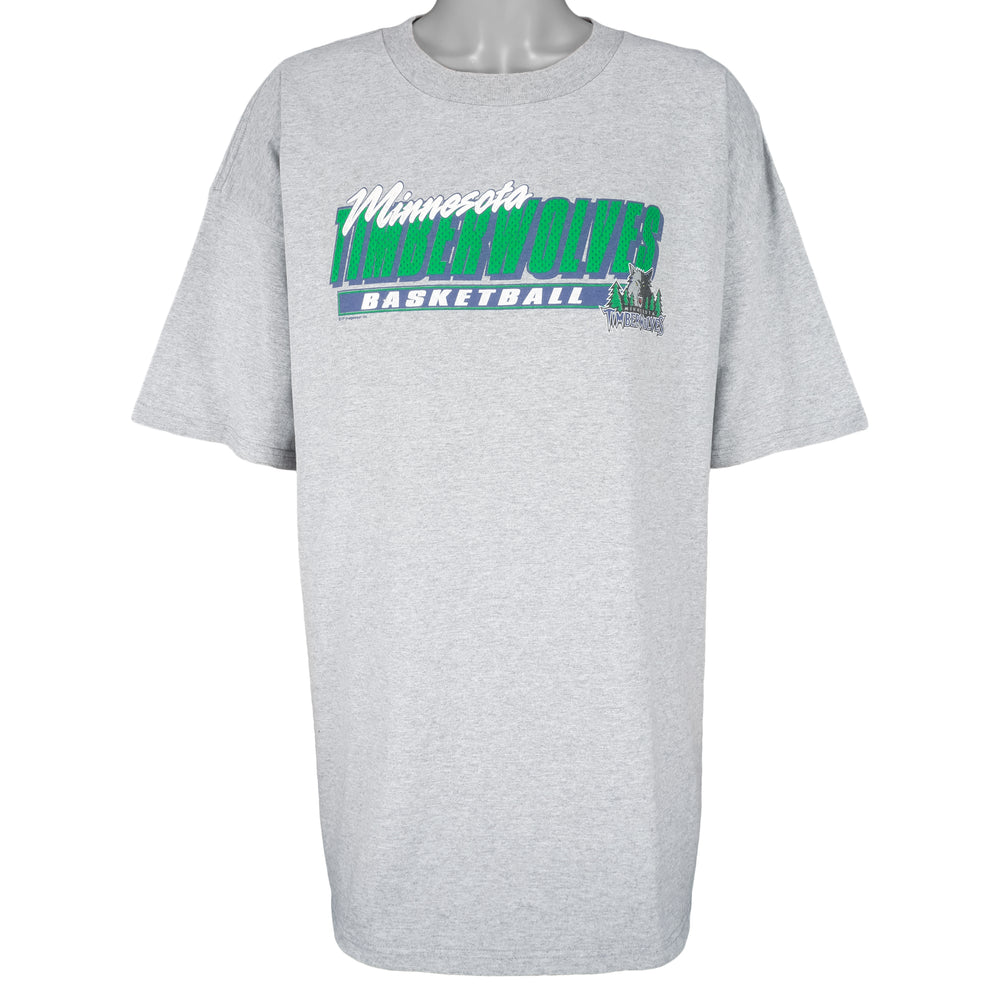 NBA (CSA) - Minnesota Timberwolves Grey T-Shirt 1990s XX-Large Vintage Retro Basketball