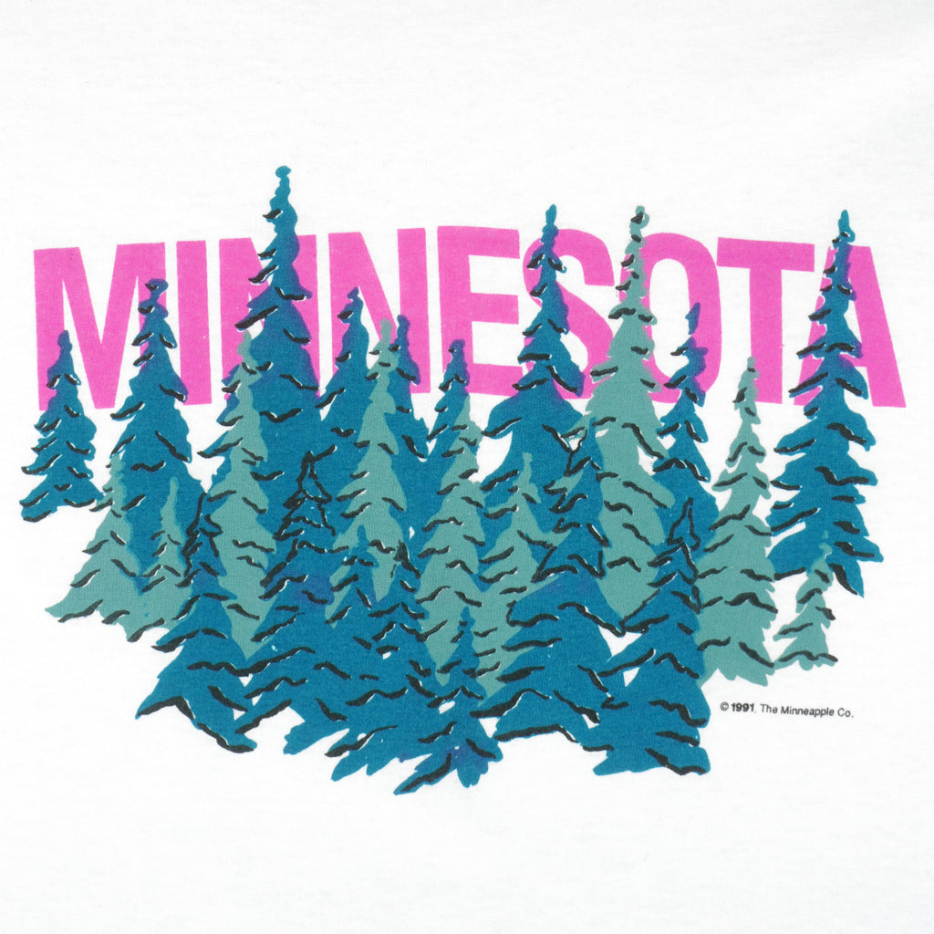 Vintage (Fruit Of The Loom) - Minnesota USA T-Shirt 1991 X-Large Vintage Retro