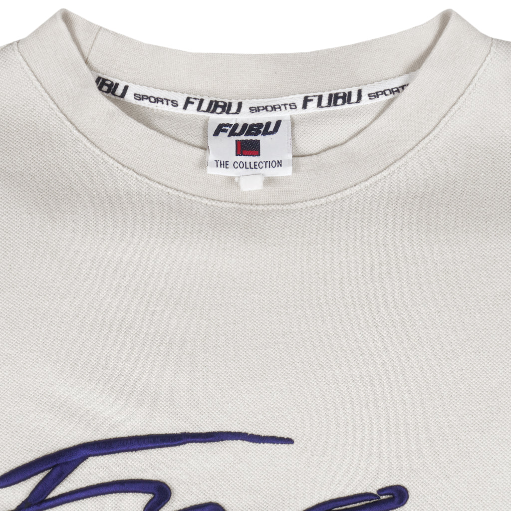 FUBU - White Embroidered T-Shirt 1990s X-Large Vintage Retro