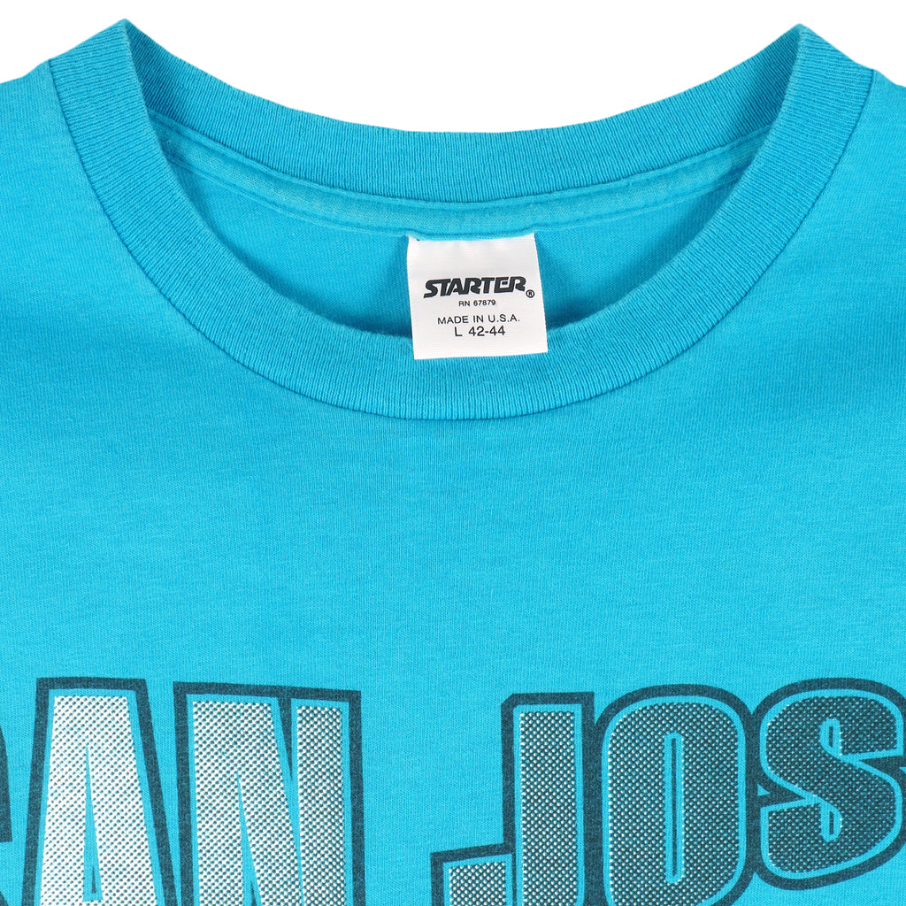 Starter - San Jose Sharks Campbell Conference T-Shirt 1991 Large Vintage Retro Hockey