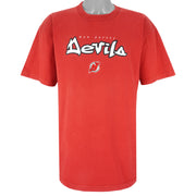 NHL (Sport Attack) - New Jersey Devils Embroidered T-Shirt 1990s X-Large Vintage Retro Hockey
