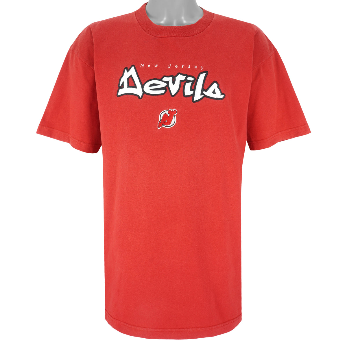 NHL (Sport Attack) - New Jersey Devils Embroidered T-Shirt 1990s X-Large Vintage Retro Hockey
